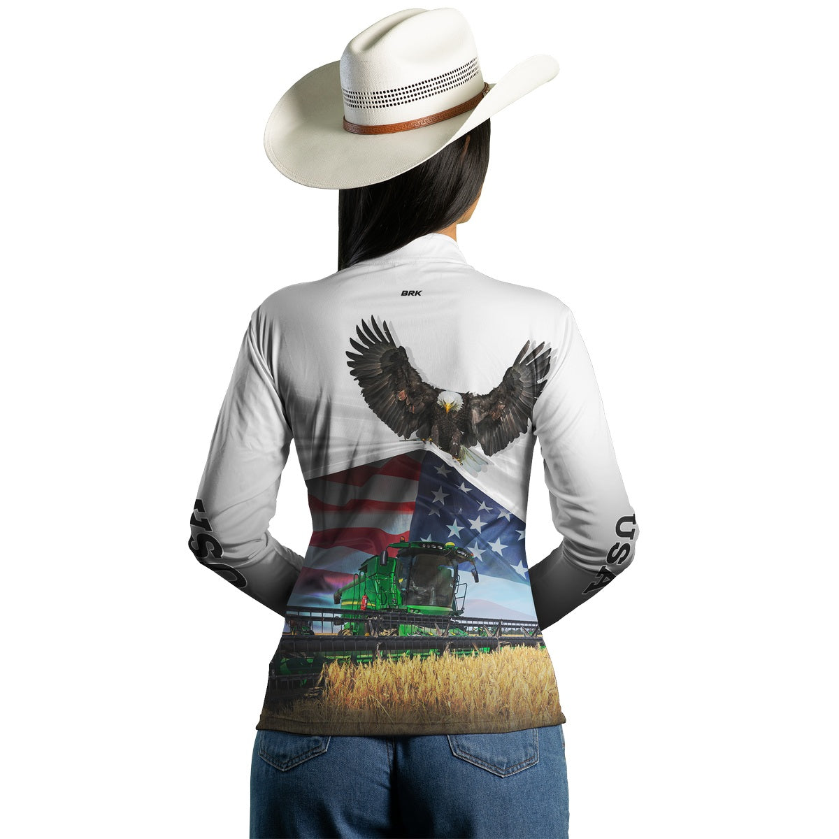 Camisa Agro Feminina Brk Eagle Estados Unidos Soja com UV50+ - Brk Agro