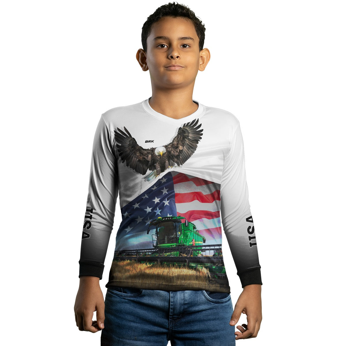 Camisa Agro Infantil Brk Eagle Estados Unidos Soja com UV50+ - Brk Agro