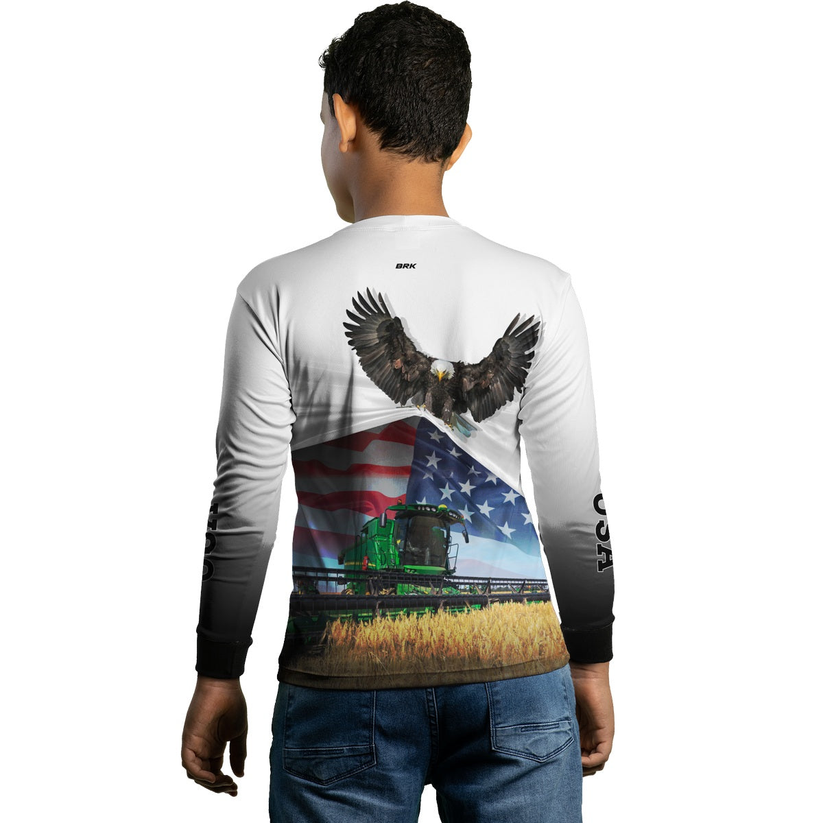 Camisa Agro Infantil Brk Eagle Estados Unidos Soja com UV50+ - Brk Agro