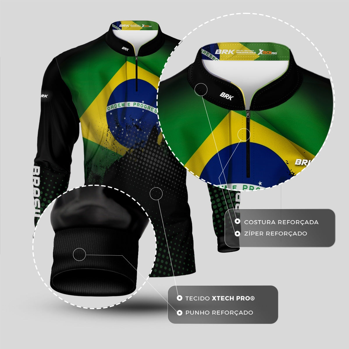 Camisa Brk com Proteção Solar UV50 Envio Imediato - Brk Agro