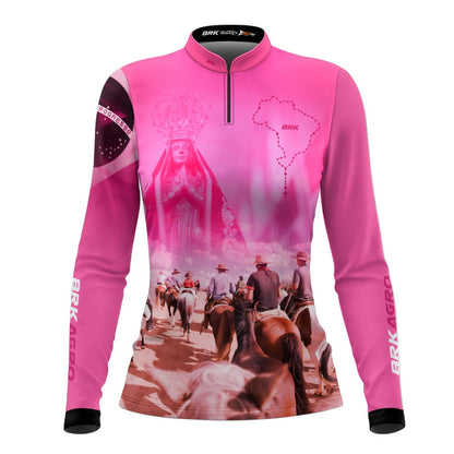 Camisa Agro Feminina Brk Cavalgada Devota Nossa Senhora com UV50+ - Brk Agro