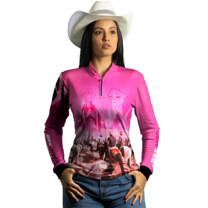 Camisa Agro Feminina Brk Cavalgada Devota Nossa Senhora com UV50+ - Brk Agro