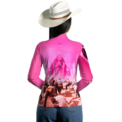 Camisa Agro Feminina Brk Cavalgada Devota Nossa Senhora com UV50+ - Brk Agro