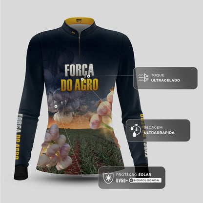 Camisa Agro Feminina Brk Produtor de Alho com Proteção Solar UV50+ - Brk Agro