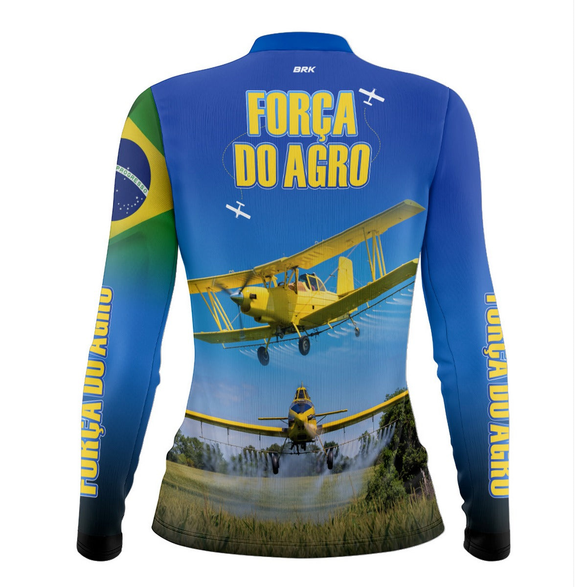 Camisa Agro Feminina Brk Azul Aviação Agrícola com Proteção UV50+ - Brk Agro