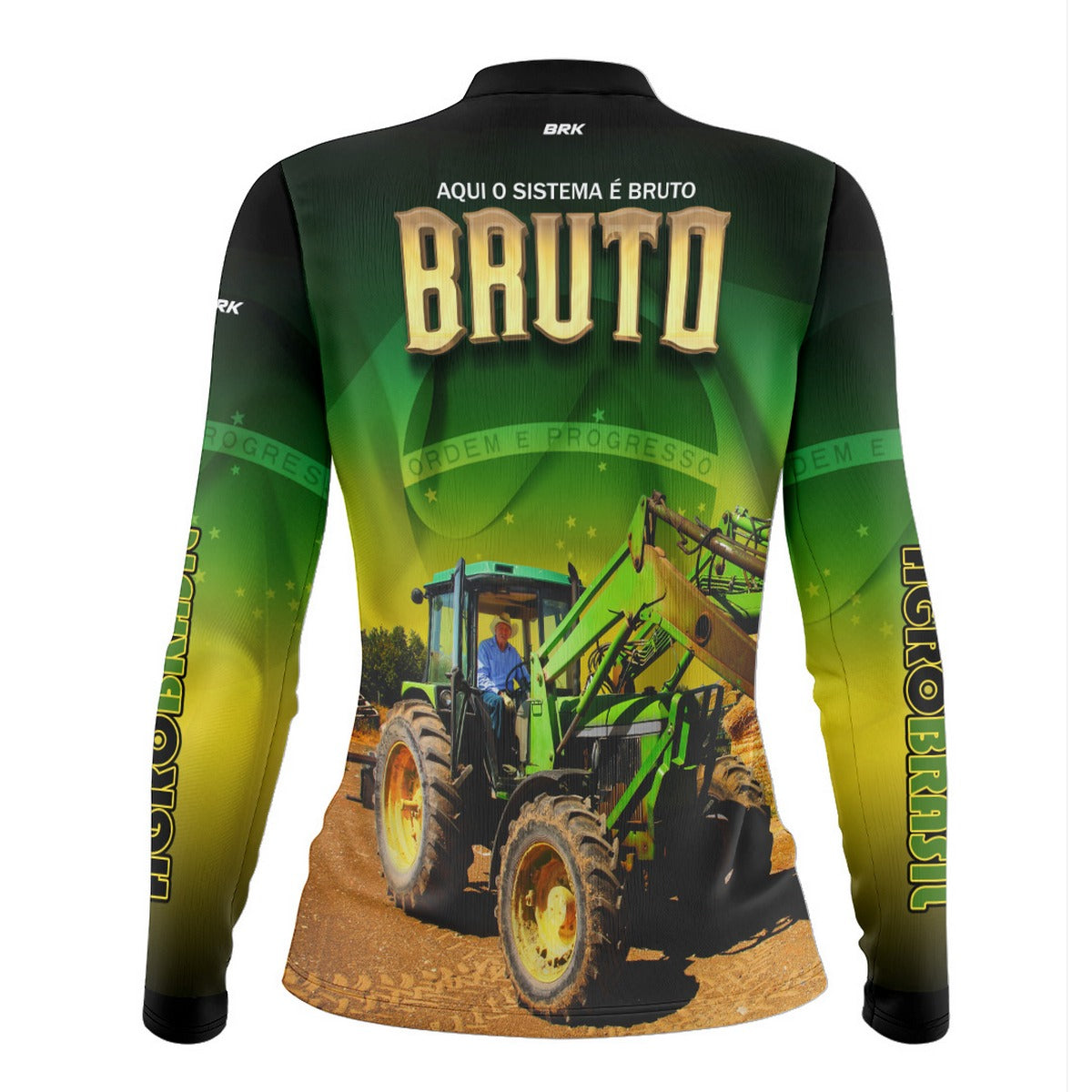 Camisa Agro Feminina Brk Trator Aqui o Sistema é Bruto com Proteção UV50+ - Brk Agro