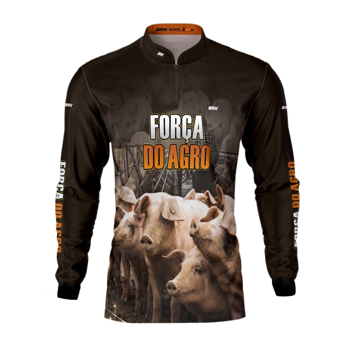 Camisa Agro Brk A Força do Agro Produtor de Suínos com UV50+ - Brk Agro