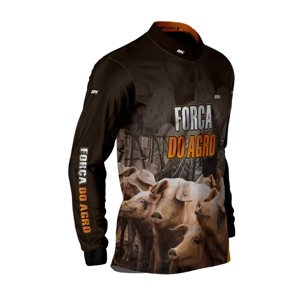 Camisa Agro Brk A Força do Agro Produtor de Suínos com UV50+ - Brk Agro