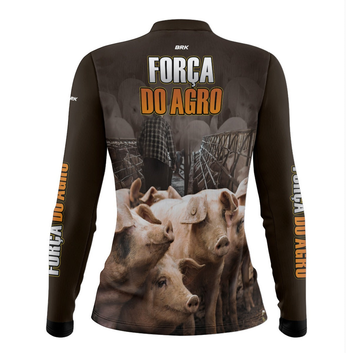 Camisa Feminina Agro Brk A Força do Agro Produtor de Suínos com UV50+ - Brk Agro