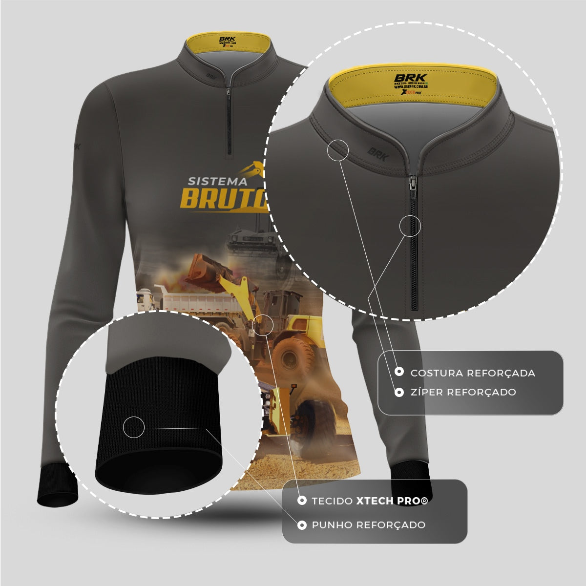 Camisa Máquina Pesada Feminina Brk Motoniveladora com UV50+ - Brk Agro