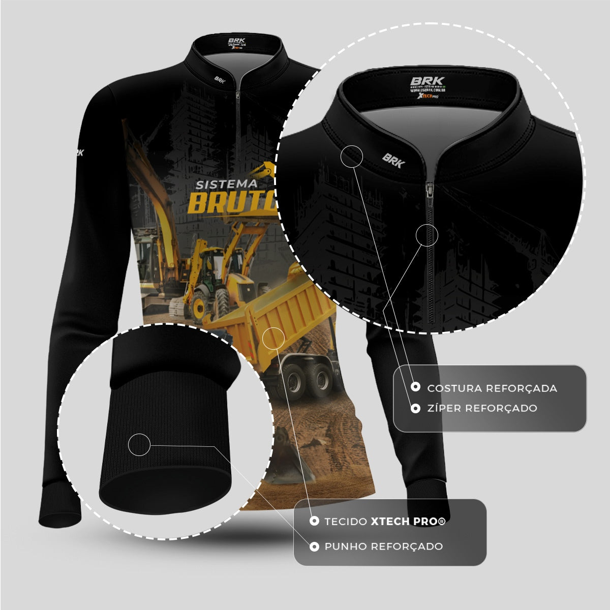 Camisa Máquina Pesada Feminina Brk Motoniveladora com UV50+ - Brk Agro