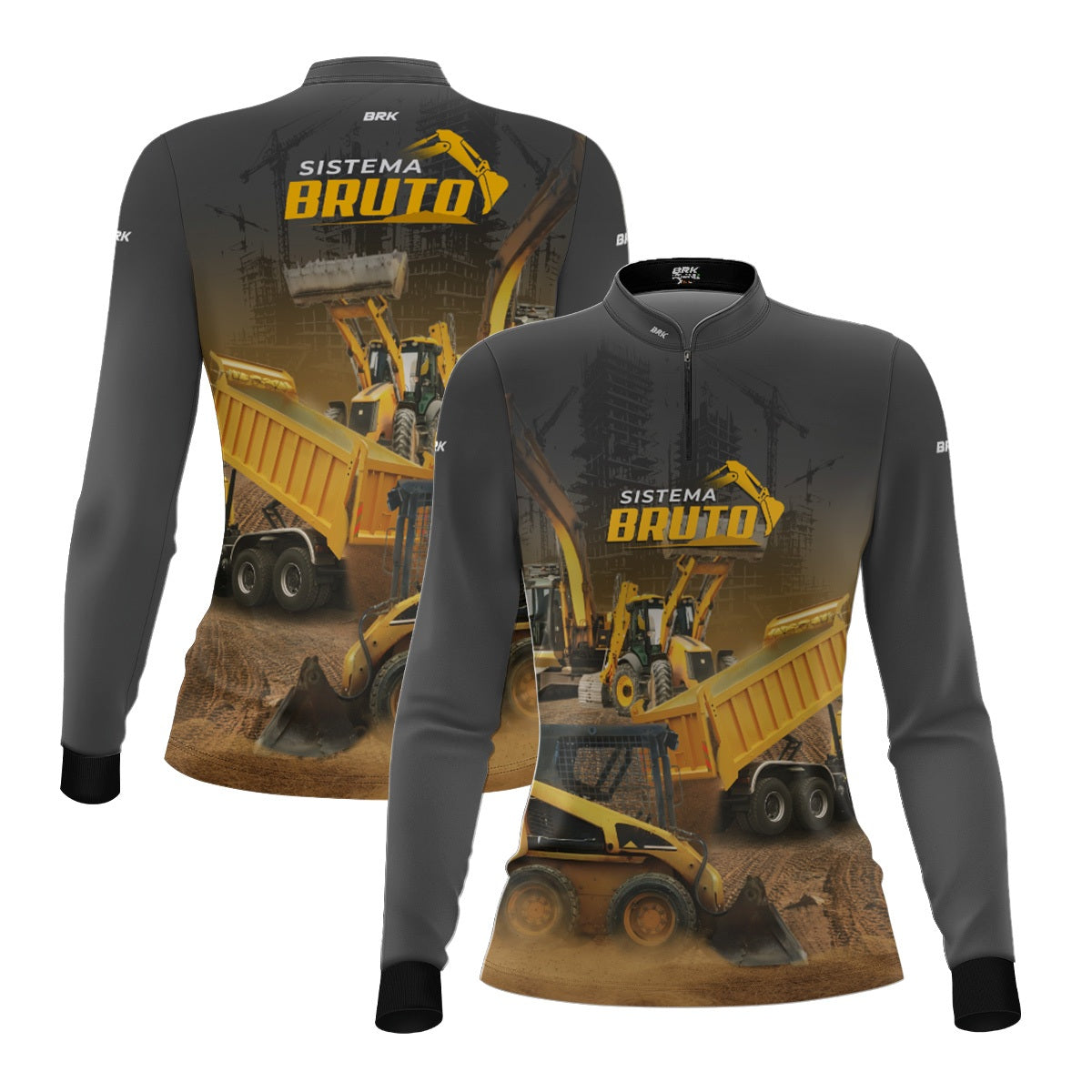 Camisa Máquina Pesada Feminina Brk Sistema Bruto Minicarregadeira com UV50+ - Brk Agro