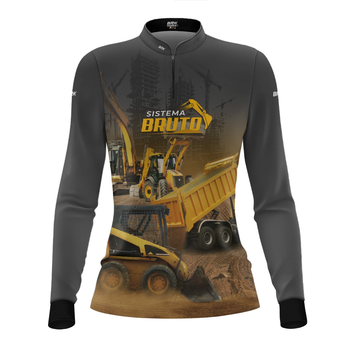 Camisa Máquina Pesada Feminina Brk Sistema Bruto Minicarregadeira com UV50+ - Brk Agro