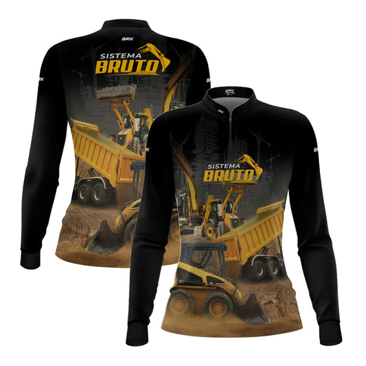 Camisa Máquina Pesada Feminina Brk Sistema Bruto Minicarregadeira com UV50+ - Brk Agro