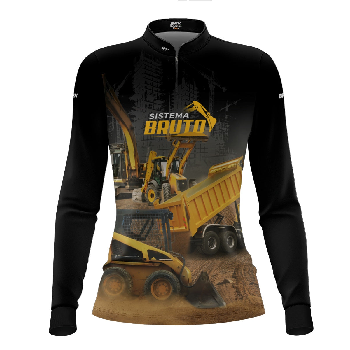 Camisa Máquina Pesada Feminina Brk Sistema Bruto Minicarregadeira com UV50+ - Brk Agro