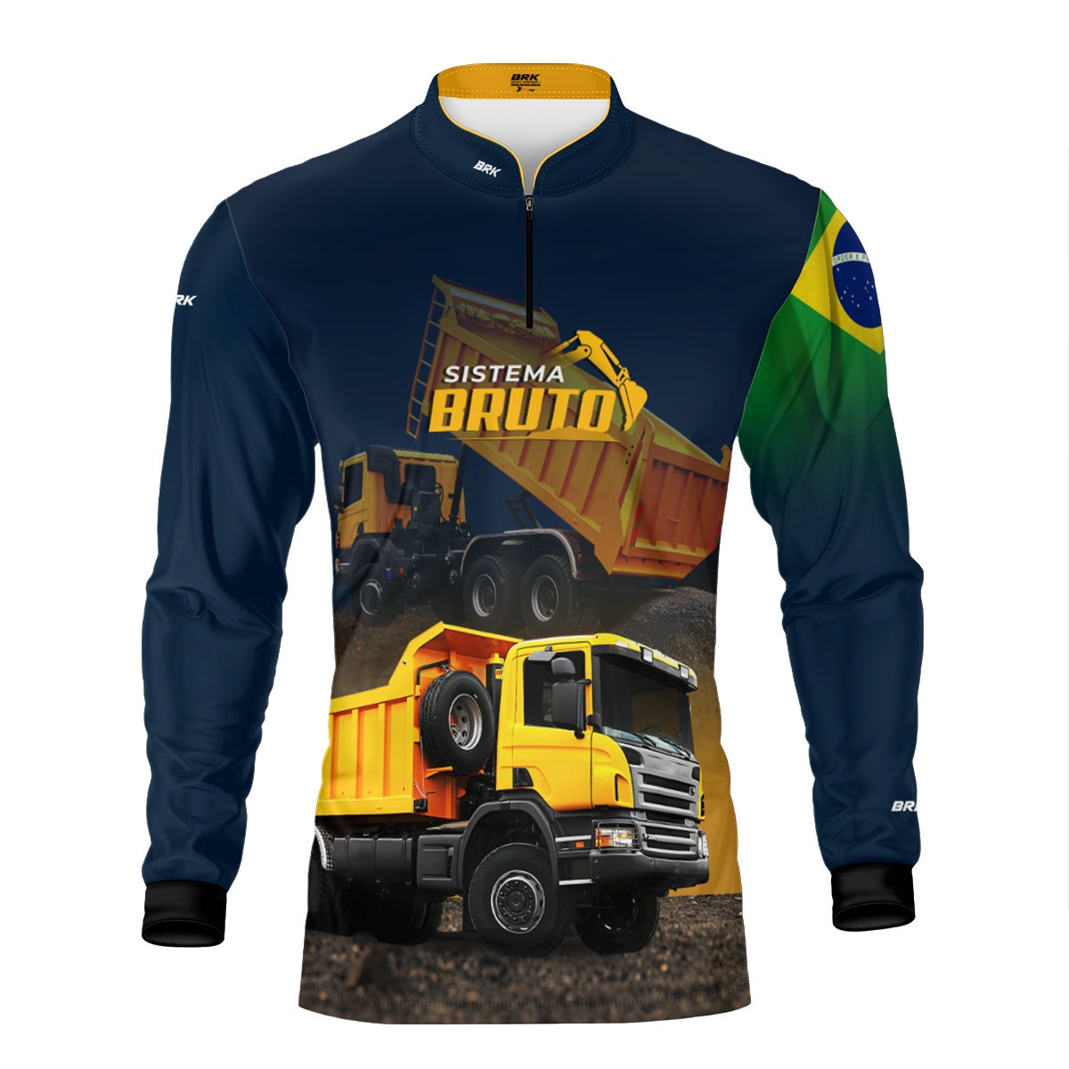 Camisa Máquina Pesada Brk Sistema Bruto Caminhão Caçamba com UV50+ - Brk Agro