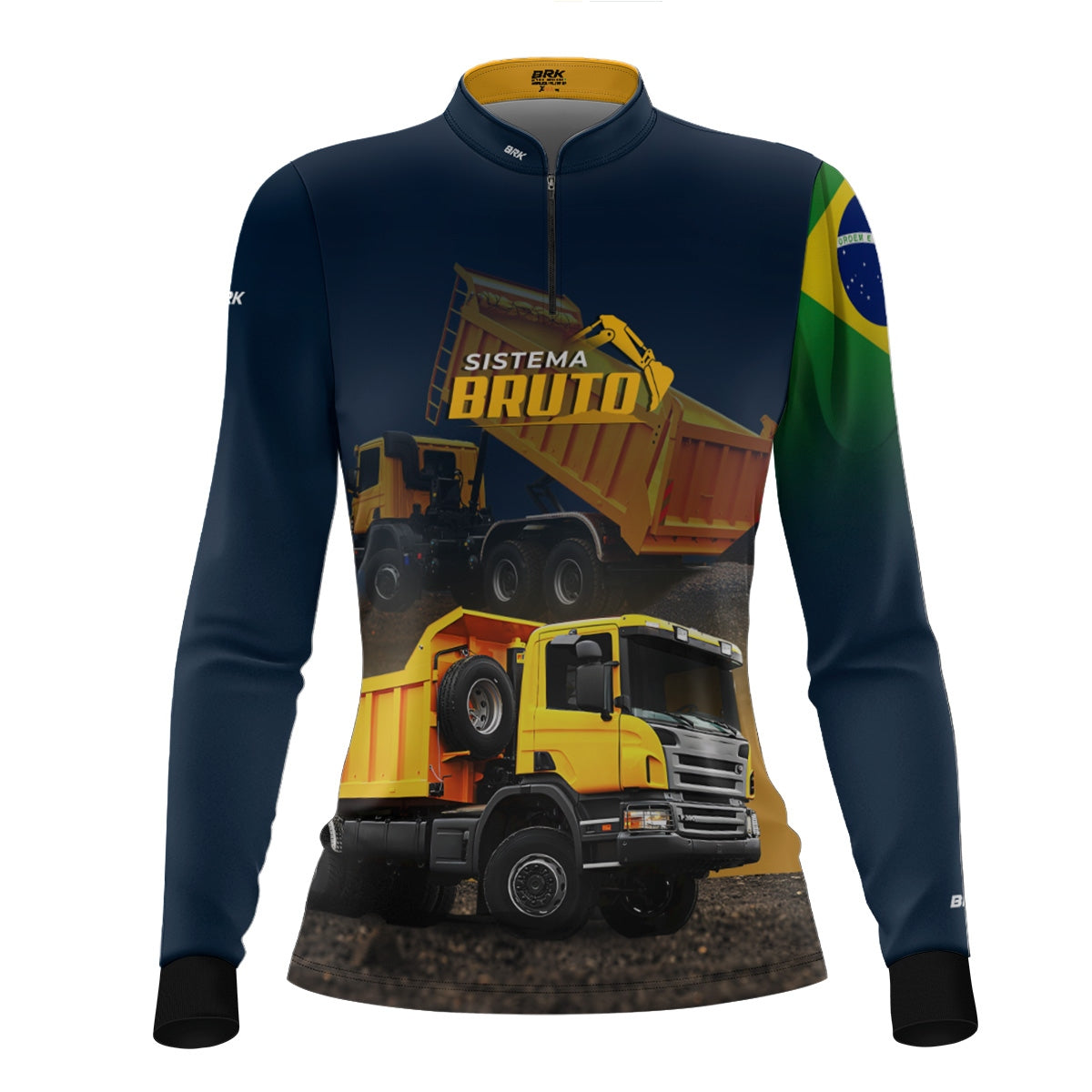 Camisa Máquina Pesada Feminina Brk Sistema Bruto Caminhão Caçamba com UV50+ - Brk Agro