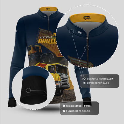 Camisa Máquina Pesada Feminina Brk Sistema Bruto Caminhão Caçamba com UV50+ - Brk Agro