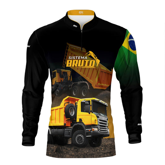Camisa Máquina Pesada Brk Sistema Bruto Caminhão Caçamba com UV50+