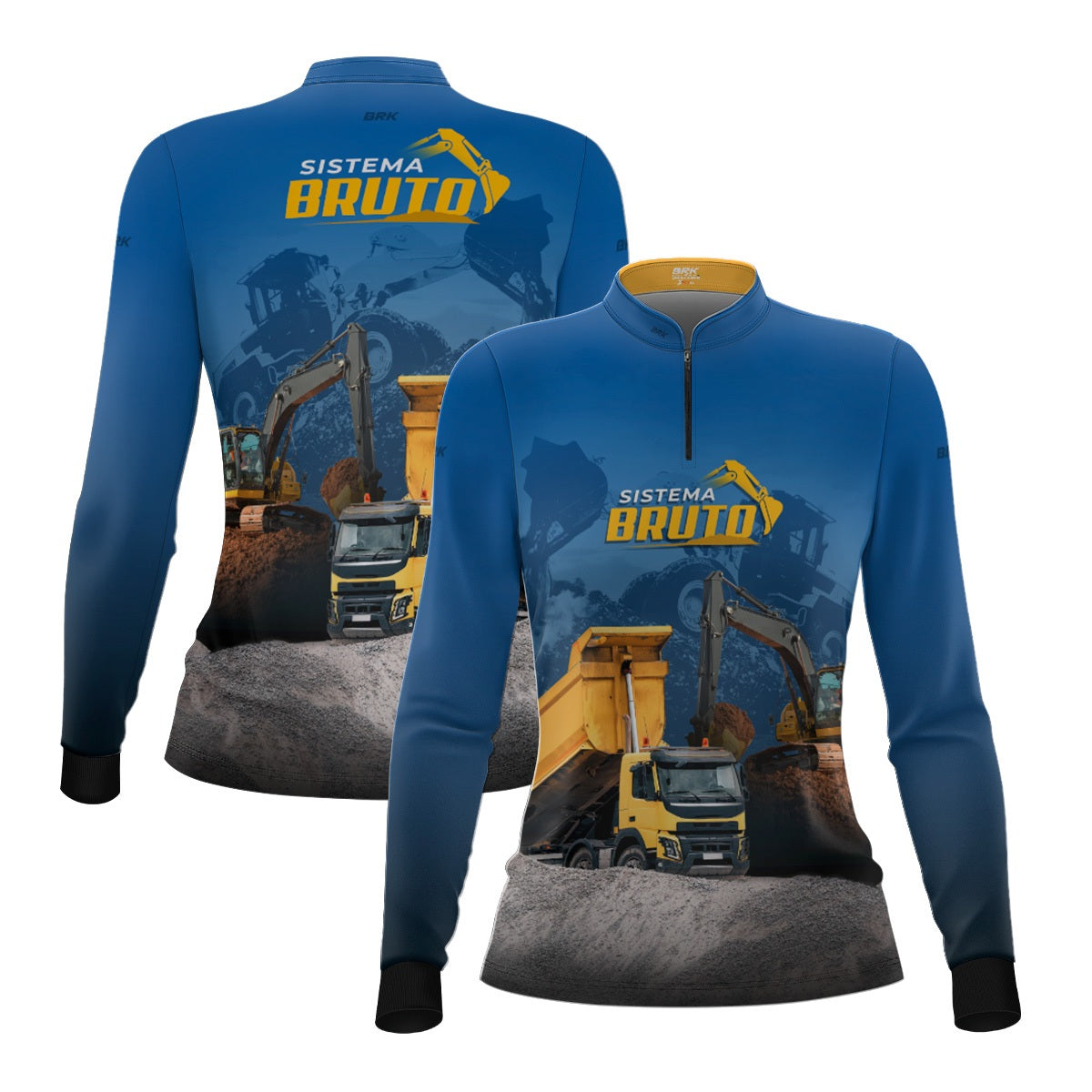 Camisa Máquina Pesada Feminina Brk Sistema Bruto Caminhão Caçamba com UV50+ - Brk Agro