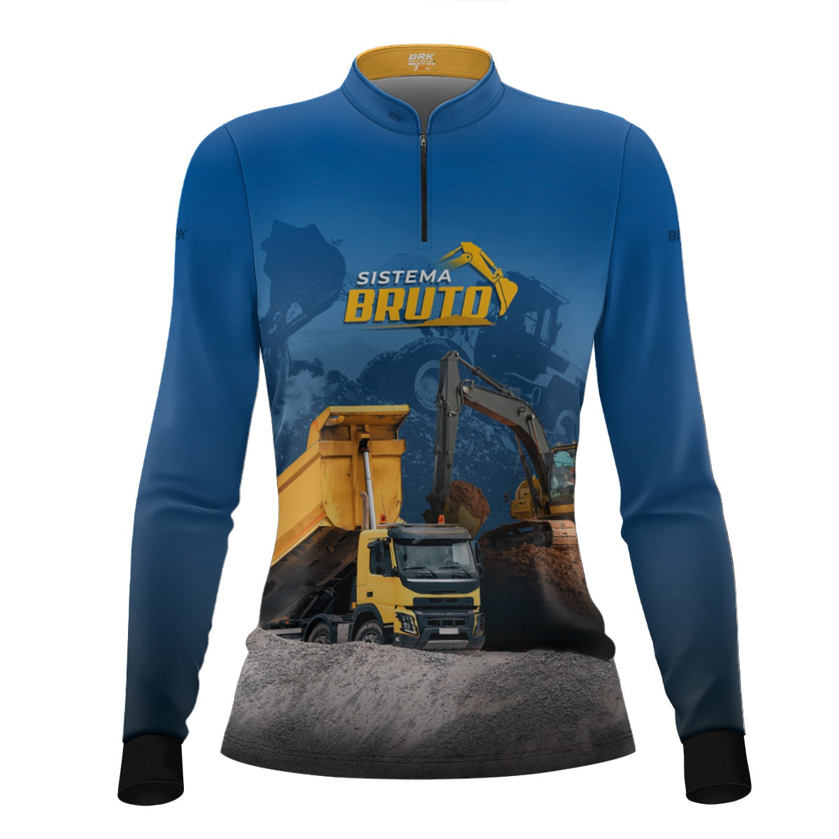 Camisa Máquina Pesada Feminina Brk Sistema Bruto Caminhão Caçamba com UV50+ - Brk Agro