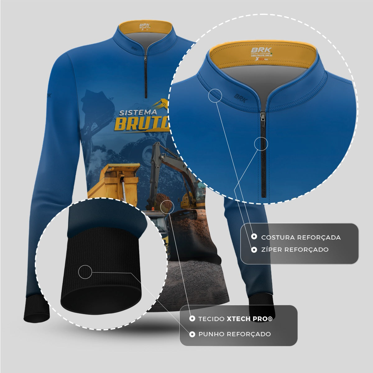 Camisa Máquina Pesada Feminina Brk Sistema Bruto Caminhão Caçamba com UV50+ - Brk Agro