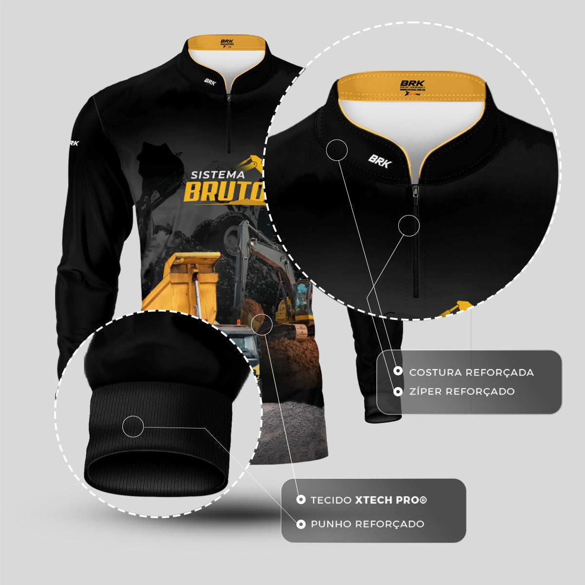 Camisa Máquina Pesada Brk Caminhão Caçamba com UV50+ - Brk Agro