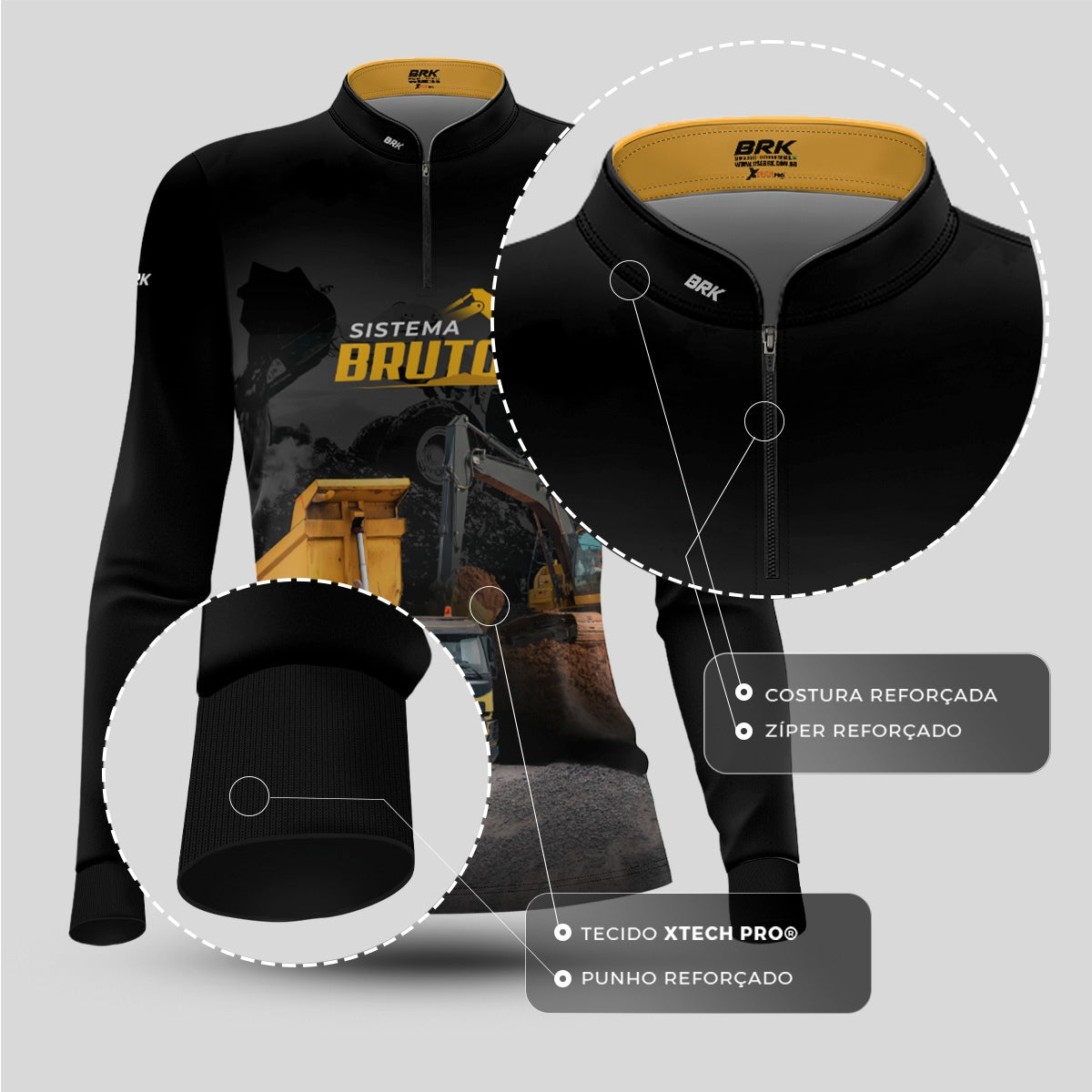 Camisa Máquina Pesada Feminina Brk Caminhão Caçamba com UV50+ - Brk Agro