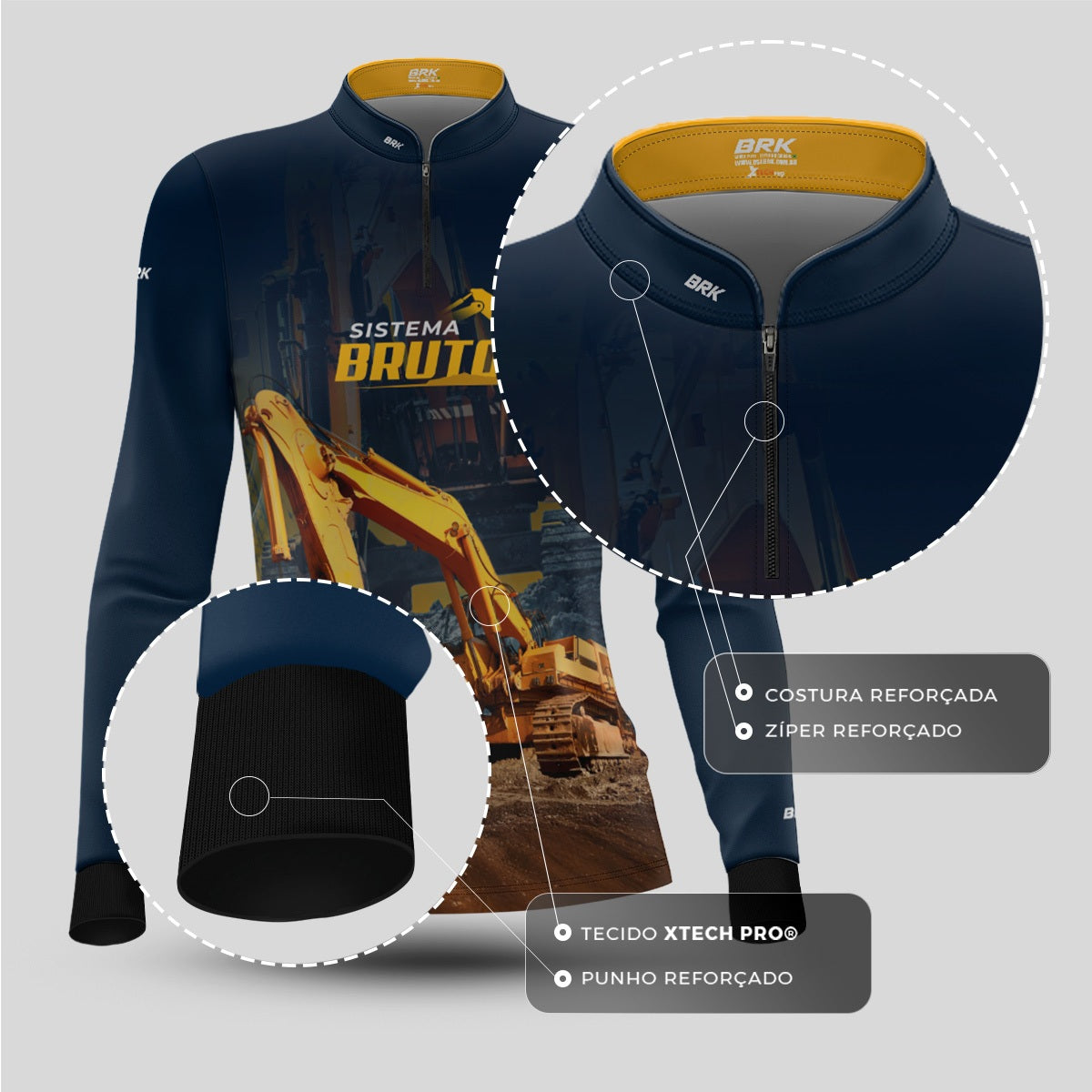 Camisa Máquina Pesada Feminina Brk Escavadeira com UV50+ - Brk Agro