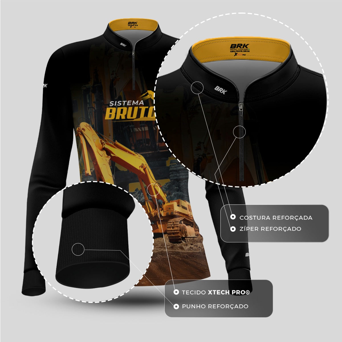 Camisa Máquina Pesada Feminina Brk Escavadeira com UV50+ - Brk Agro