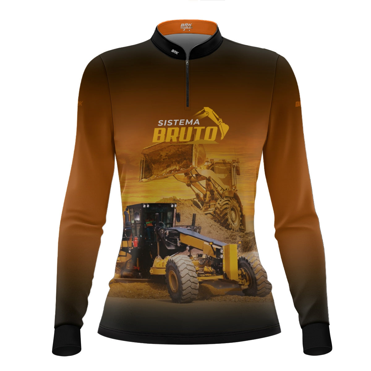 Camisa Máquina Pesada Feminina Brk Sistema Bruto Motoniveladora com UV50+ - Brk Agro