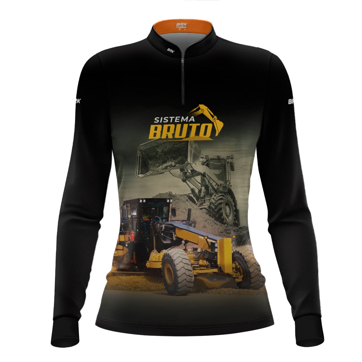Camisa Máquina Pesada Feminina Brk Sistema Bruto Motoniveladora e Escavadeira com UV50+ - Brk Agro