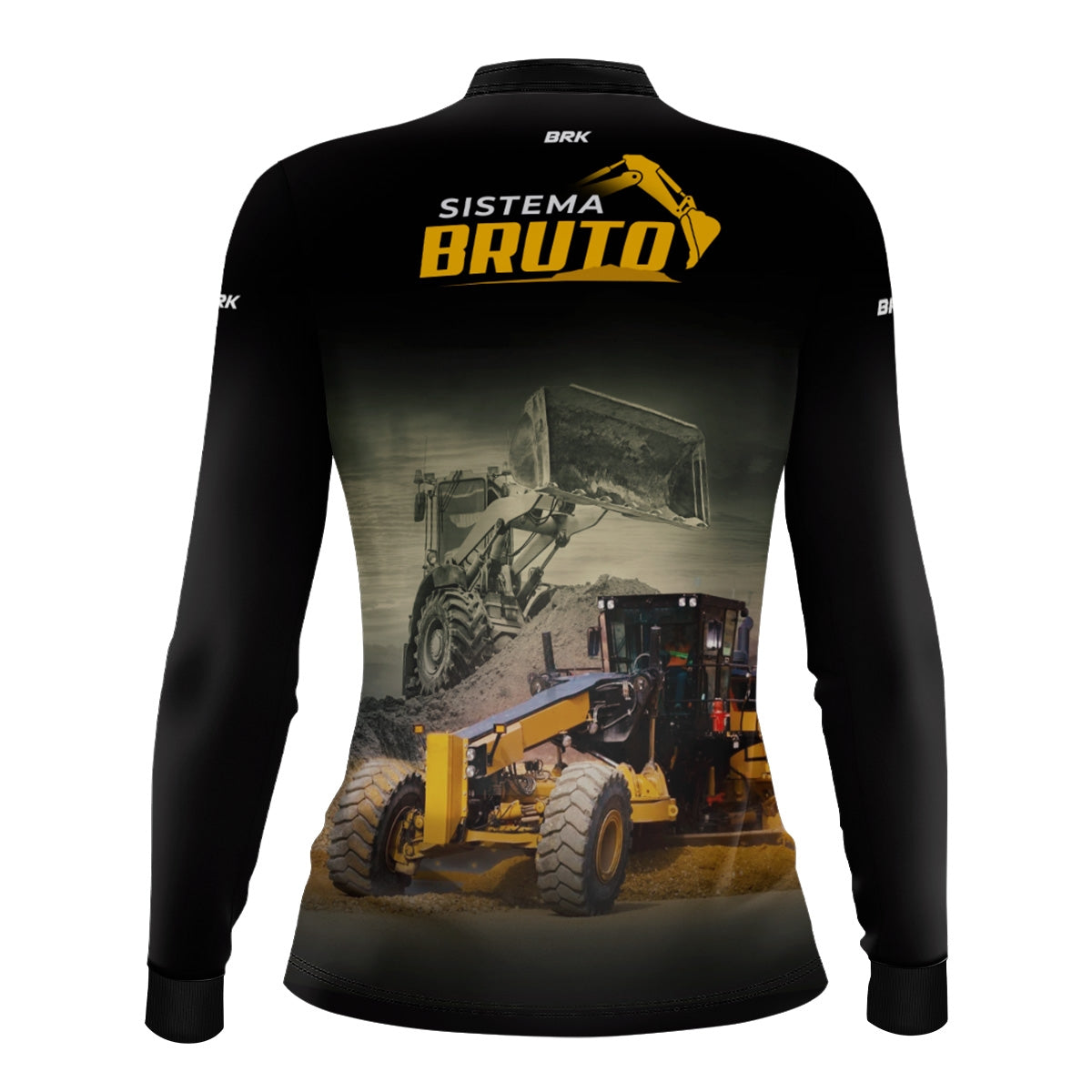 Camisa Máquina Pesada Feminina Brk Sistema Bruto Motoniveladora e Escavadeira com UV50+ - Brk Agro