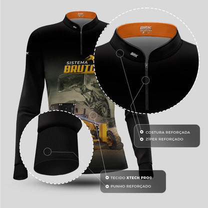 Camisa Máquina Pesada Feminina Brk Sistema Bruto Motoniveladora e Escavadeira com UV50+ - Brk Agro