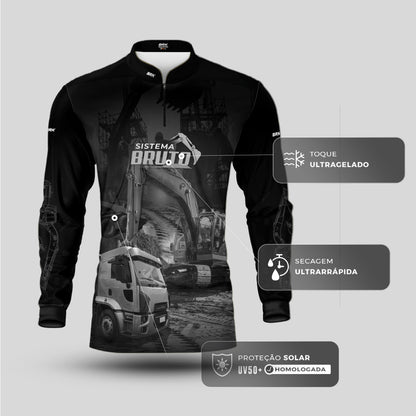 Camisa Máquina Pesada Brk Sistema Bruto Caminhão Caçamba com UV50+ - Brk Agro