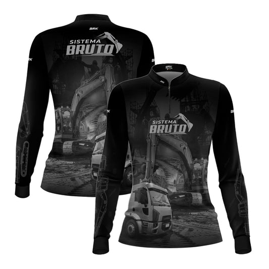 Camisa Máquina Pesada Feminina Brk Sistema Bruto Caminhão Caçamba com UV50+ - Brk Agro