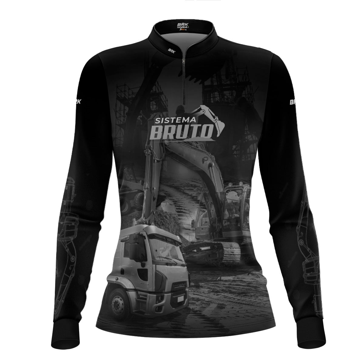 Camisa Máquina Pesada Feminina Brk Sistema Bruto Caminhão Caçamba com UV50+ - Brk Agro