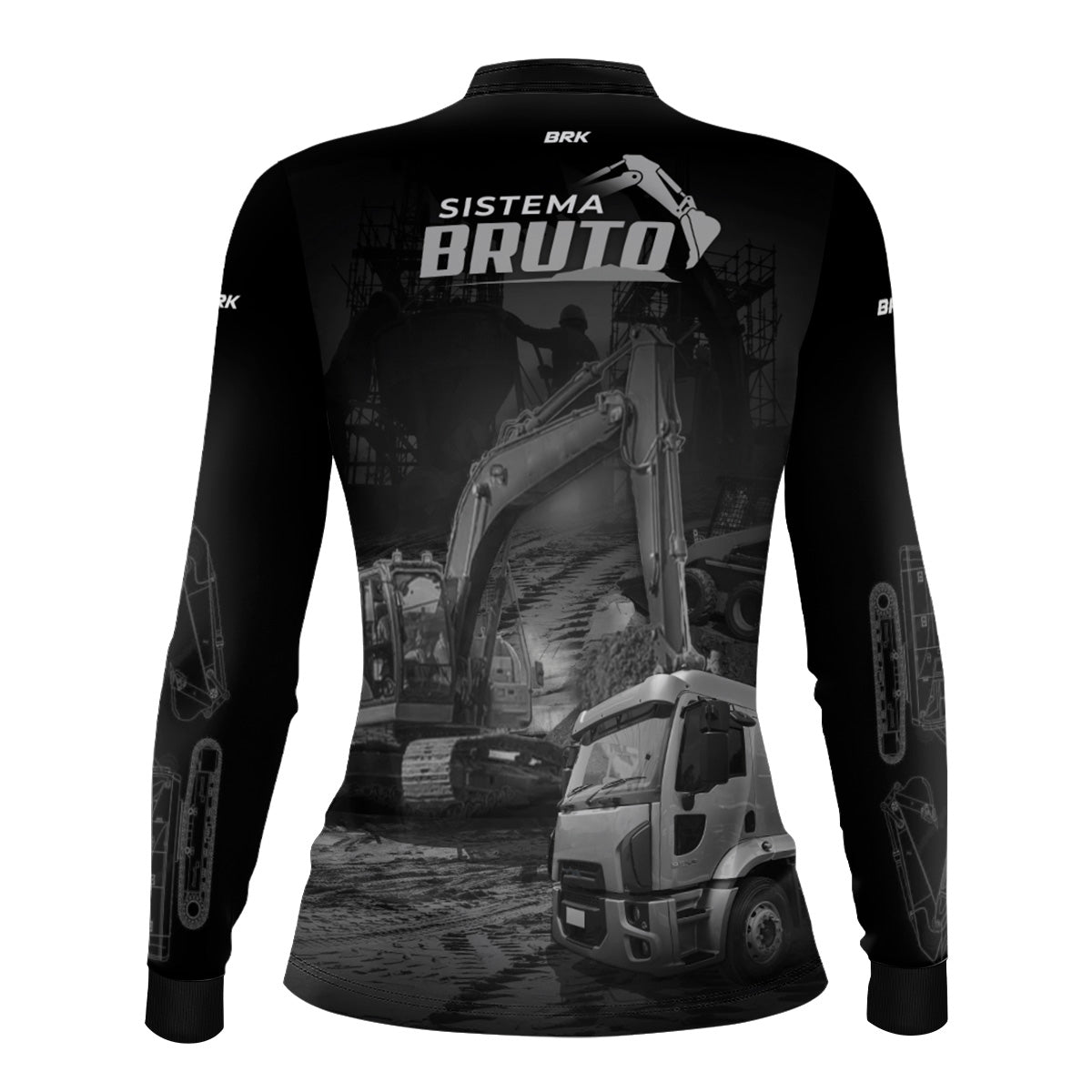 Camisa Máquina Pesada Feminina Brk Sistema Bruto Caminhão Caçamba com UV50+ - Brk Agro