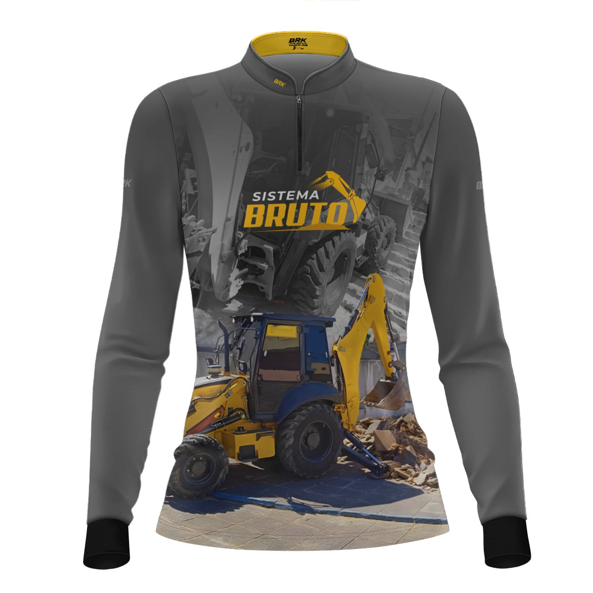 Camisa Máquina Pesada Feminina Brk Sistema Bruto Retroescavadeira com UV50+ - Brk Agro