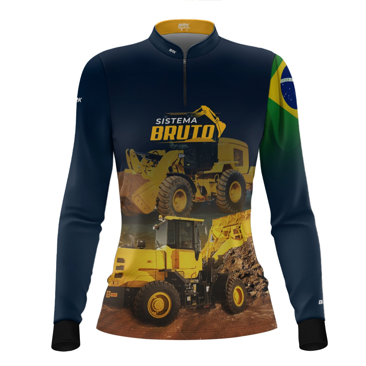 Camisa Máquina Pesada Feminina Brk Sistema Bruto Pá Carregadeira com UV50+ - Brk Agro