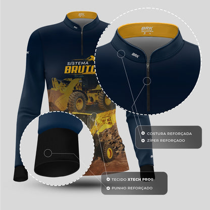 Camisa Máquina Pesada Feminina Brk Sistema Bruto Pá Carregadeira com UV50+ - Brk Agro