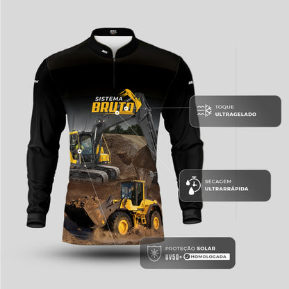 Camisa Máquina Pesada Brk Sistema Bruto Escavadeira com UV50+ - Brk Agro
