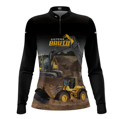Camisa Máquina Pesada Feminina Brk Sistema Bruto Escavadeira com UV50+ - Brk Agro