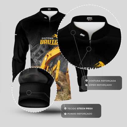 Camisa Máquina Pesada Brk Sistema Bruto Retroescavadeira com UV50+ - Brk Agro