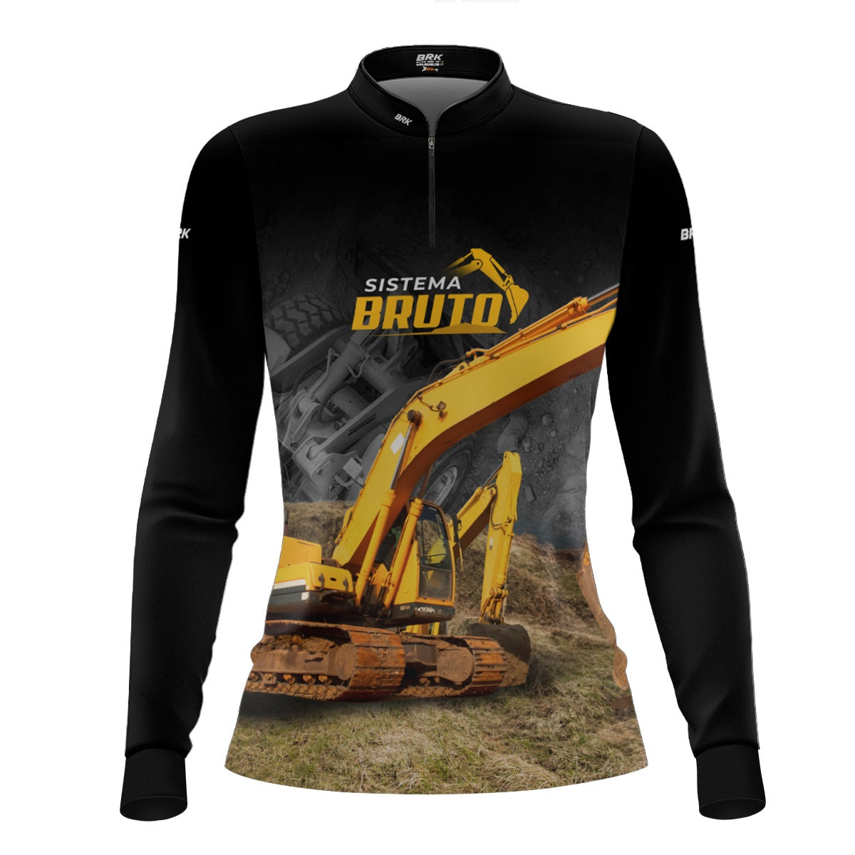 Camisa Máquina Pesada Feminina Brk Sistema Bruto Retroescavadeira com UV50+ - Brk Agro