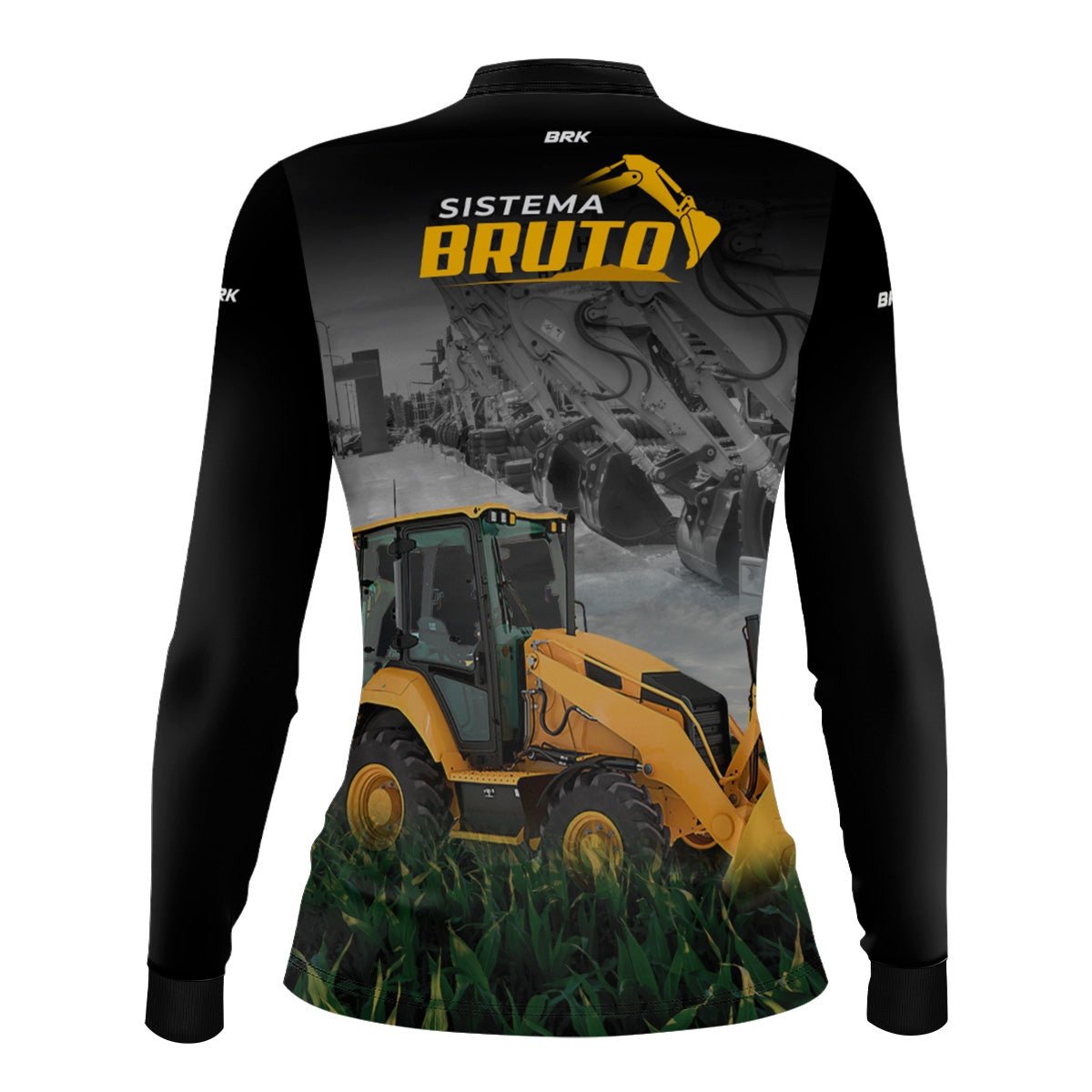 Camisa Máquina Pesada Feminina Brk Sistema Bruto Retroescavadeira com UV50+ - Brk Agro