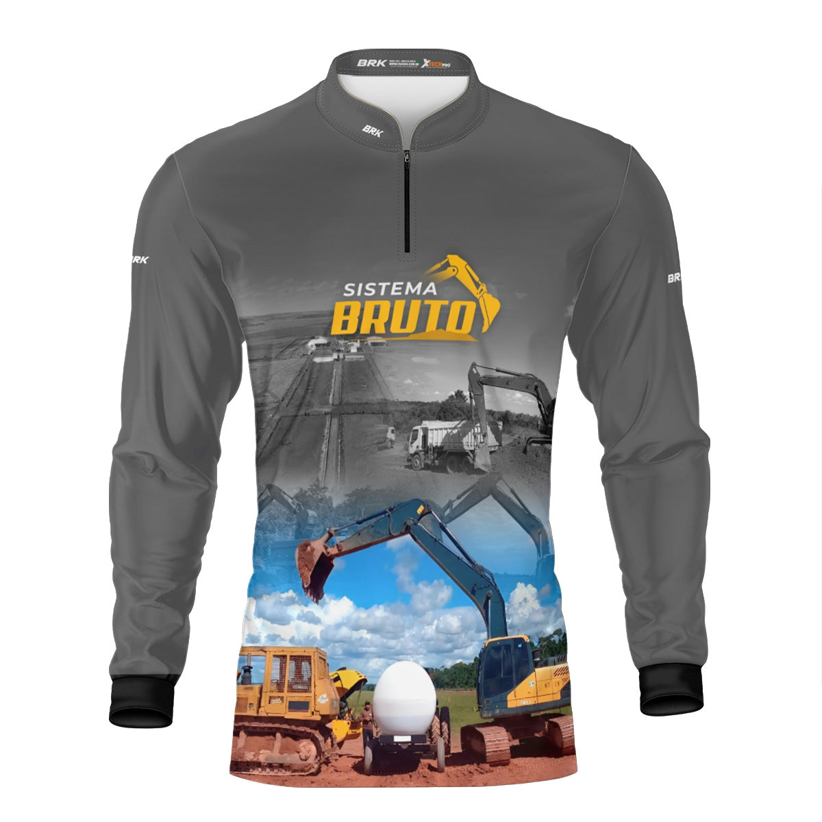 Camisa Máquina Pesada Brk Sistema Bruto Escavadeira com UV50+ - Brk Agro