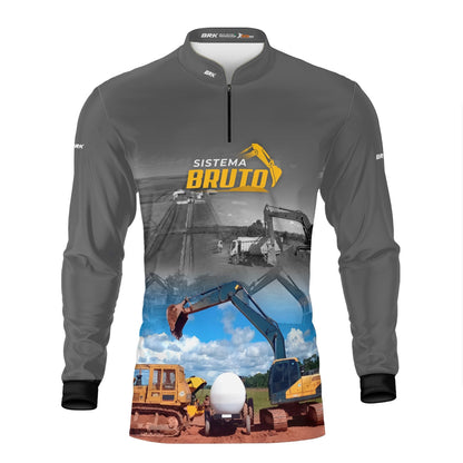 Camisa Máquina Pesada Brk Sistema Bruto Escavadeira com UV50+ - Brk Agro