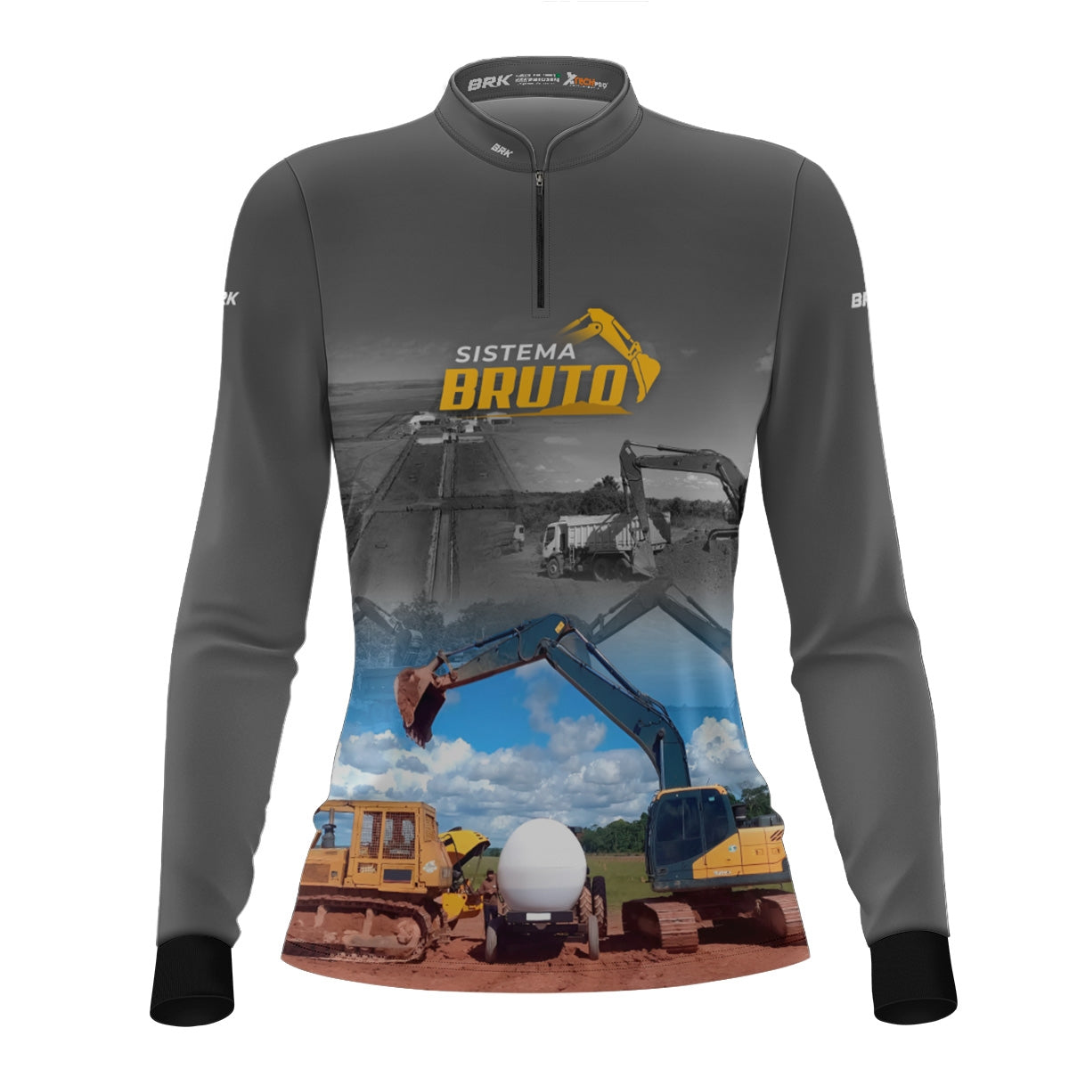 Camisa Máquina Pesada Feminina Brk Sistema Bruto Escavadeira com UV50+ - Brk Agro