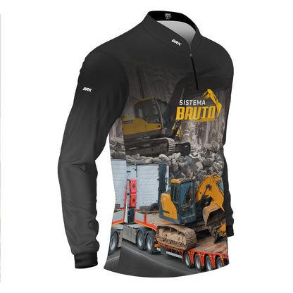 Camisa Máquina Pesada Brk Sistema Bruto Escavadeira com UV50+ - Brk Agro